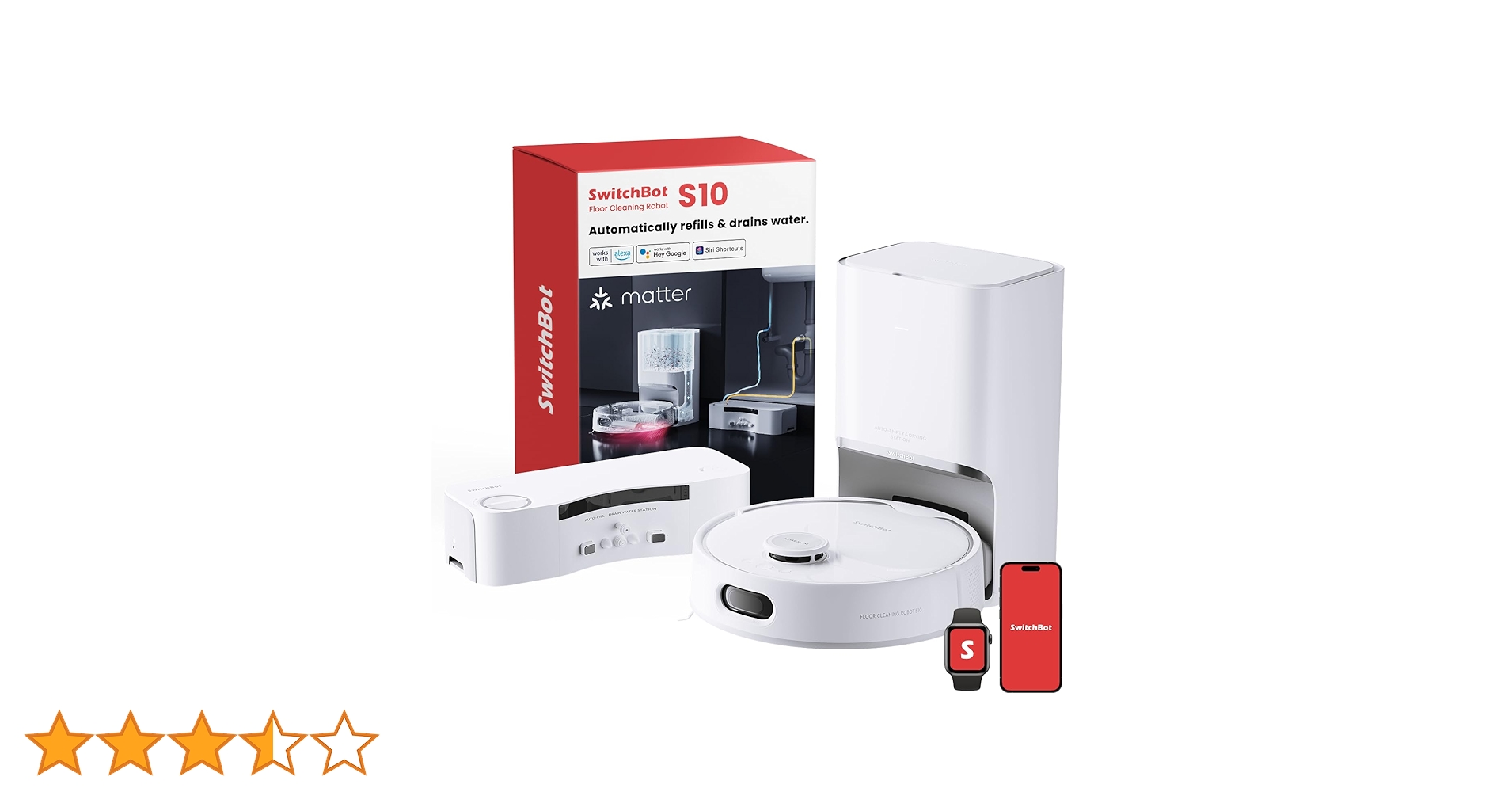 ジ*ー様 SwitchBot Floor Cleaning Robot S10 SwitchBot Aspirador de pó robô S10 com esfregão, aspirador